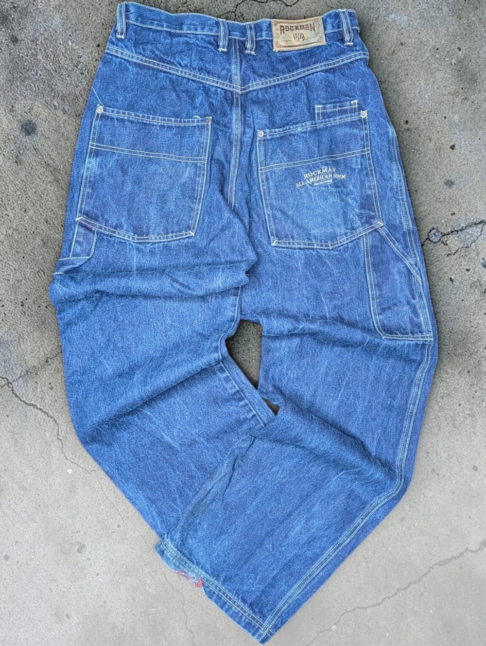 Vintage Y2K Baggy Rockman Carpenter Jeans Size 30 x 32 Dark Wash Denim Pants